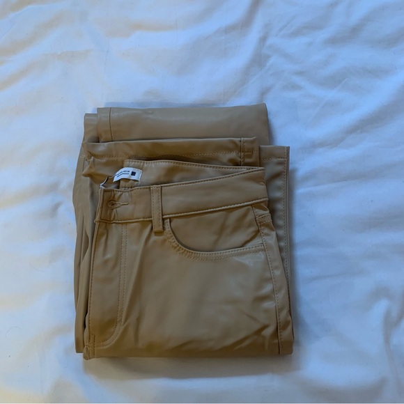 Melina pants lookalike! Faux leather beige nude flare out pants - Picture 7 of 8